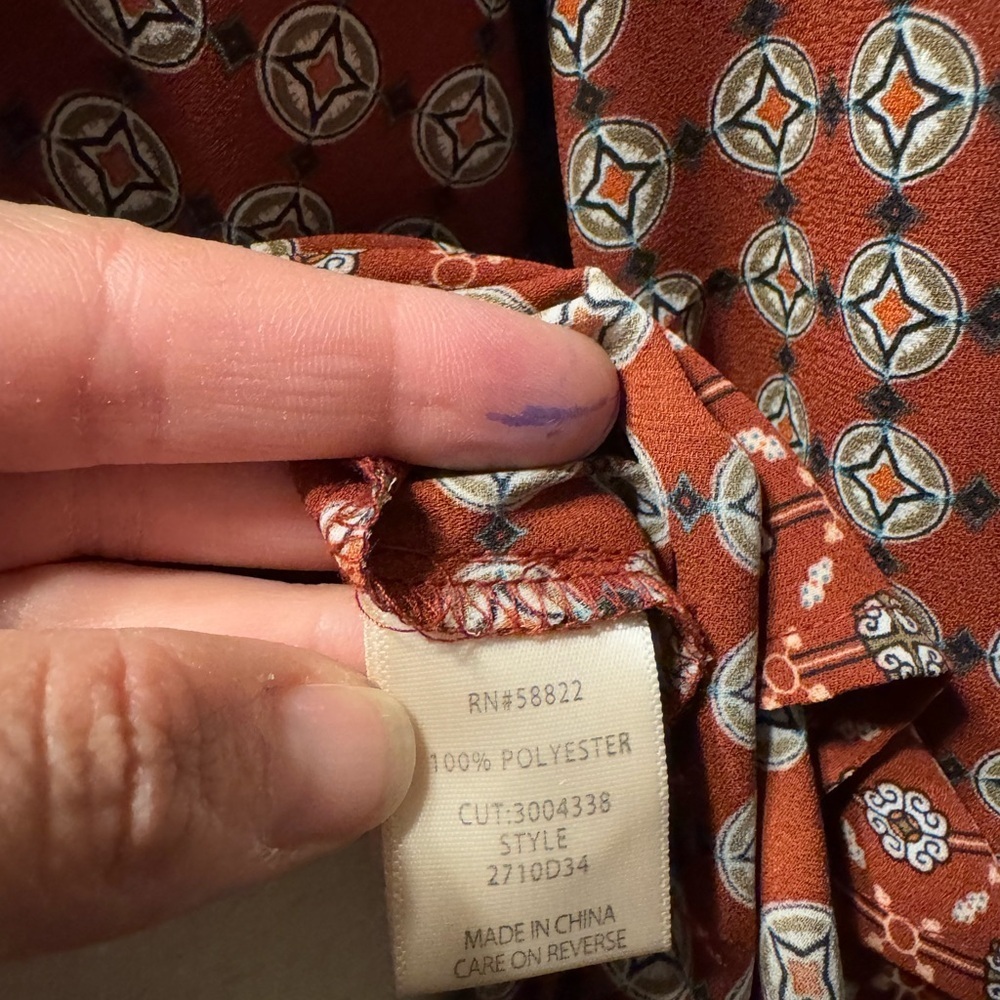 Max Studio Printed Button Down Blouse - image 4